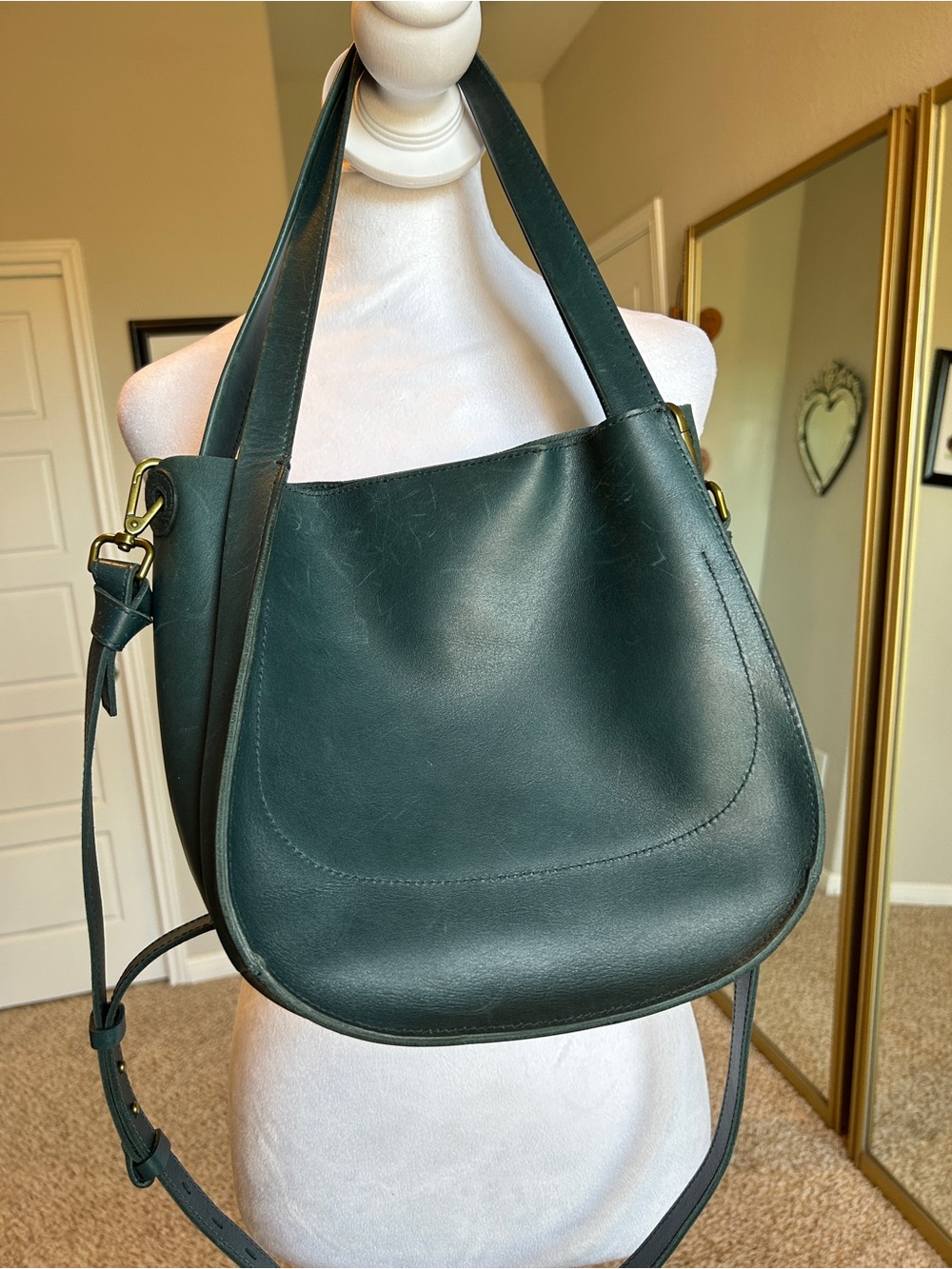 Madewell Sydney Crossbody Bag Mineral Blue Buttery Leather Teal - Picture 6 of 16
